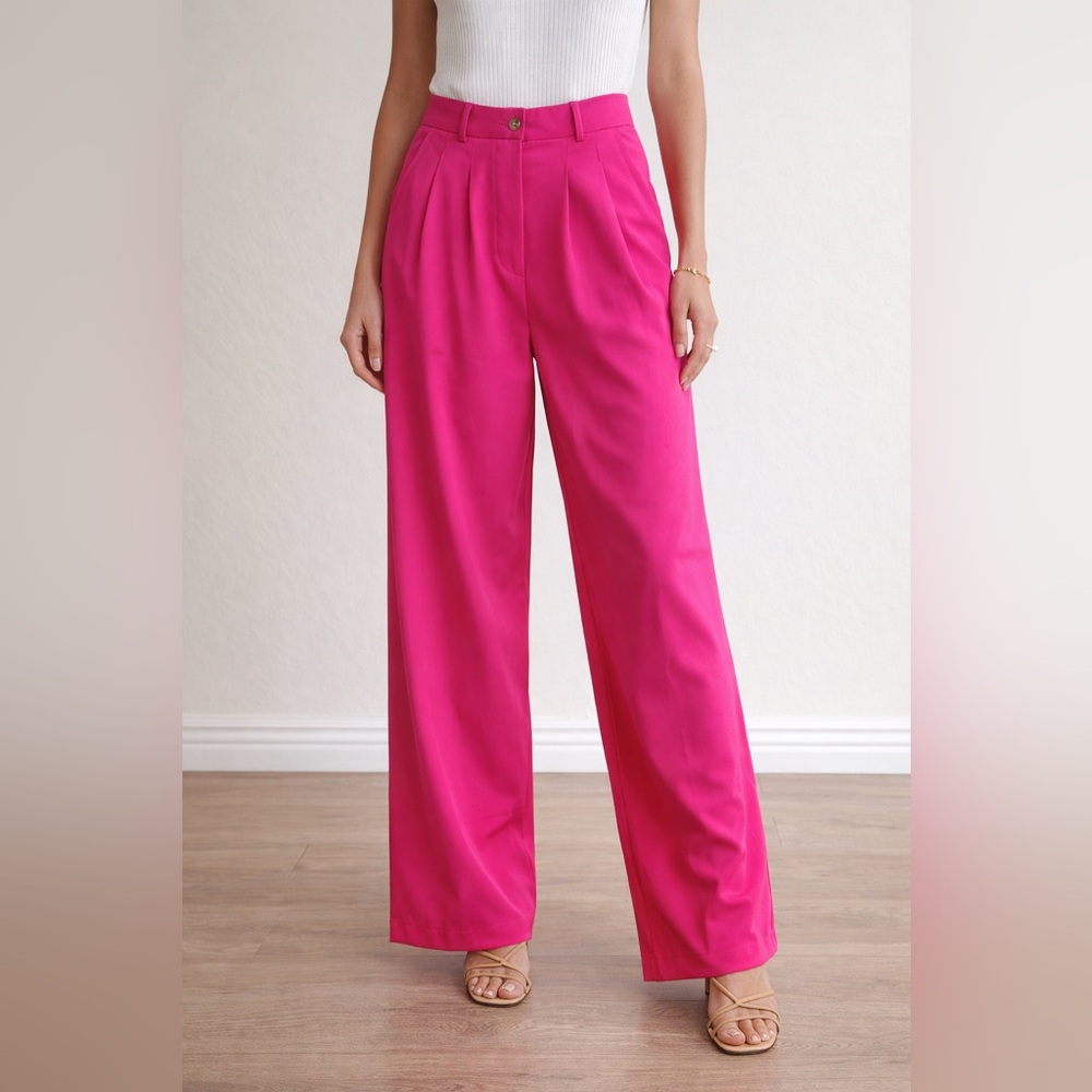 Women's Wide Leg Pink Pants